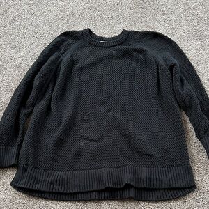 Old Navy Black Textured Crewneck Sweater